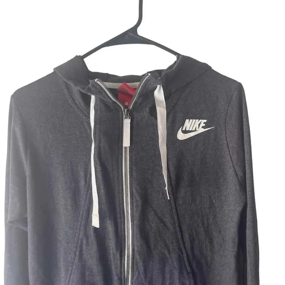 Nike Grey White Size‎ Small Full Zip Hooded Sweater